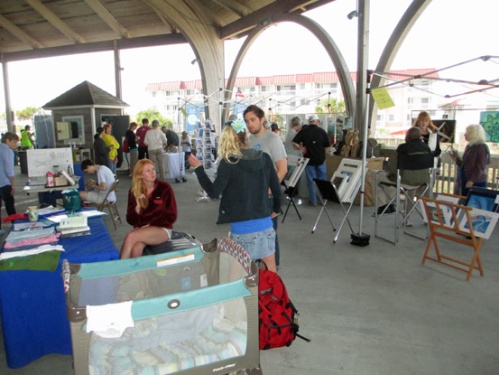 FareWhale Festival exhibits on the Tybee Island Pier