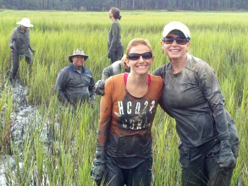The "marsh crawl" is a memorable part of the Rivers to Reefs program.