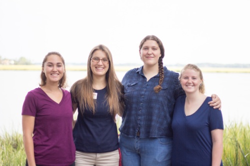 2016-2017 Georgia Sea Grant Education Interns (from left to right): Hannah Edwards, Kira Krall, McKenna Lyons, and Hannah Kittler